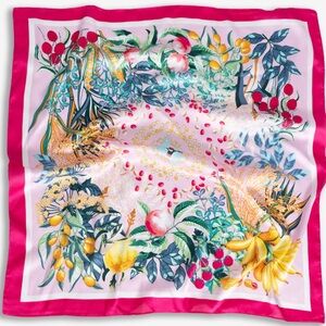 Vibrant Floral Silky Scarf